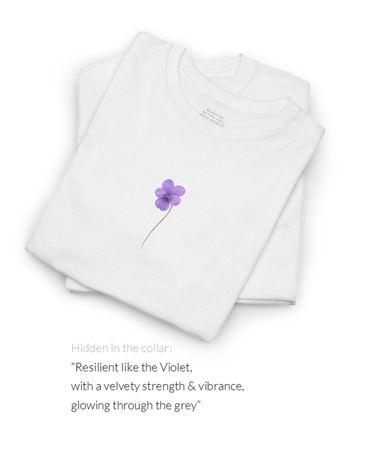 February Violet Birth Flower Tee | Minimalist Thoughtful Birthday Gift T-Shirt for Her