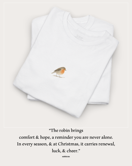 Robin Tee | Minimalist Christmas Hidden Message T-Shirt
