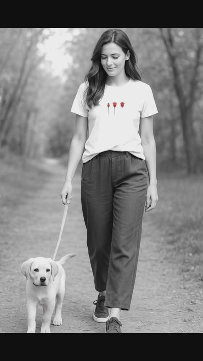 Bit by Bit Tee | Red Rose Uplifting Self-Care Hidden Message T-Shirt