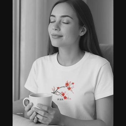 All is Well Tee | Japanese Red Cherry Sakura Blossom Hidden Mantra T-Shirt