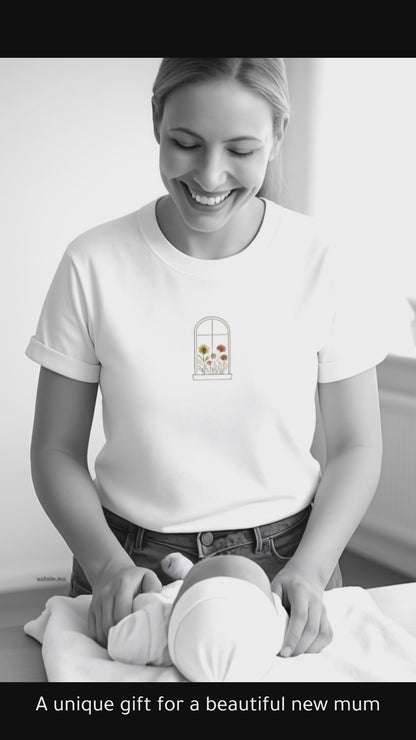 Flowers in the Window Tee | Self-Care Hidden Blessing New Mum Gift T-Shirt